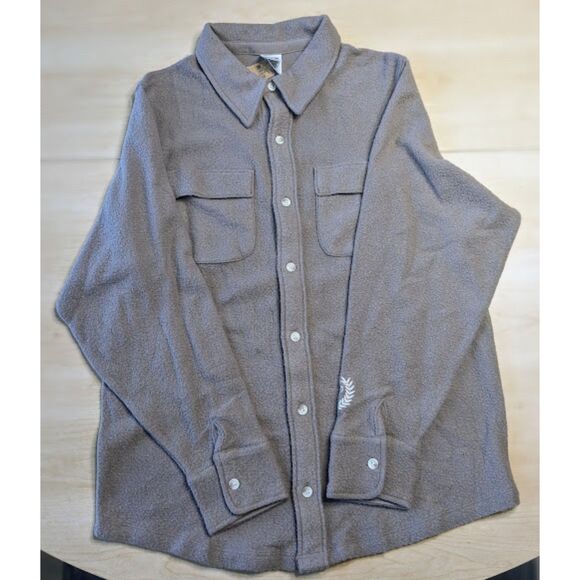 NWT PINK Victoria's Secret Iced Coffee Reverse Fleece Shacket Shirt Jacket - Picture 1 of 5